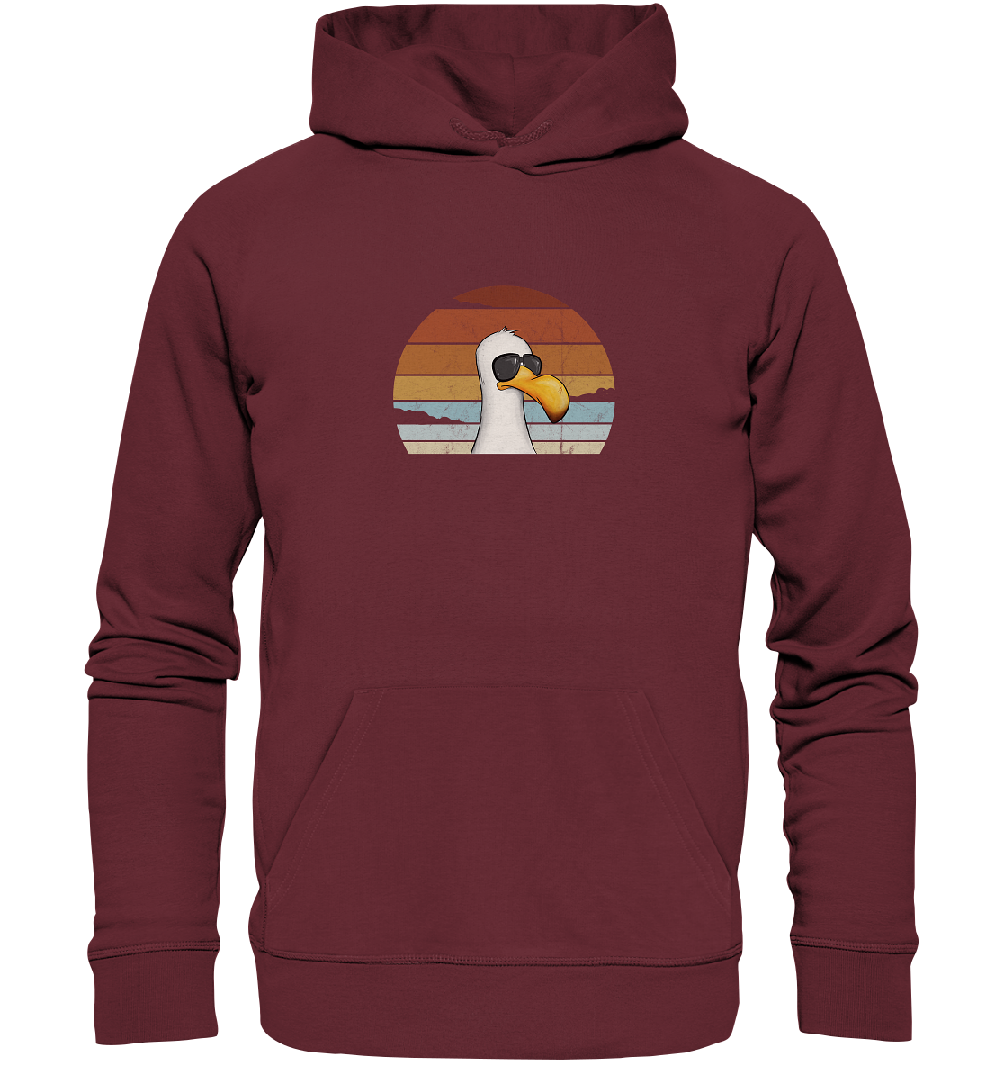Cool lässige Retro Möwe - Organic Hoodie