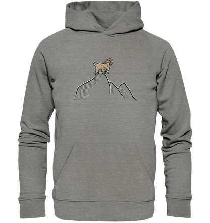 Ziegenbock in den Bergen - Organic Hoodie