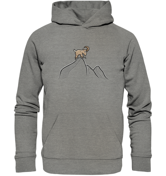 Ziegenbock in den Bergen - Organic Hoodie
