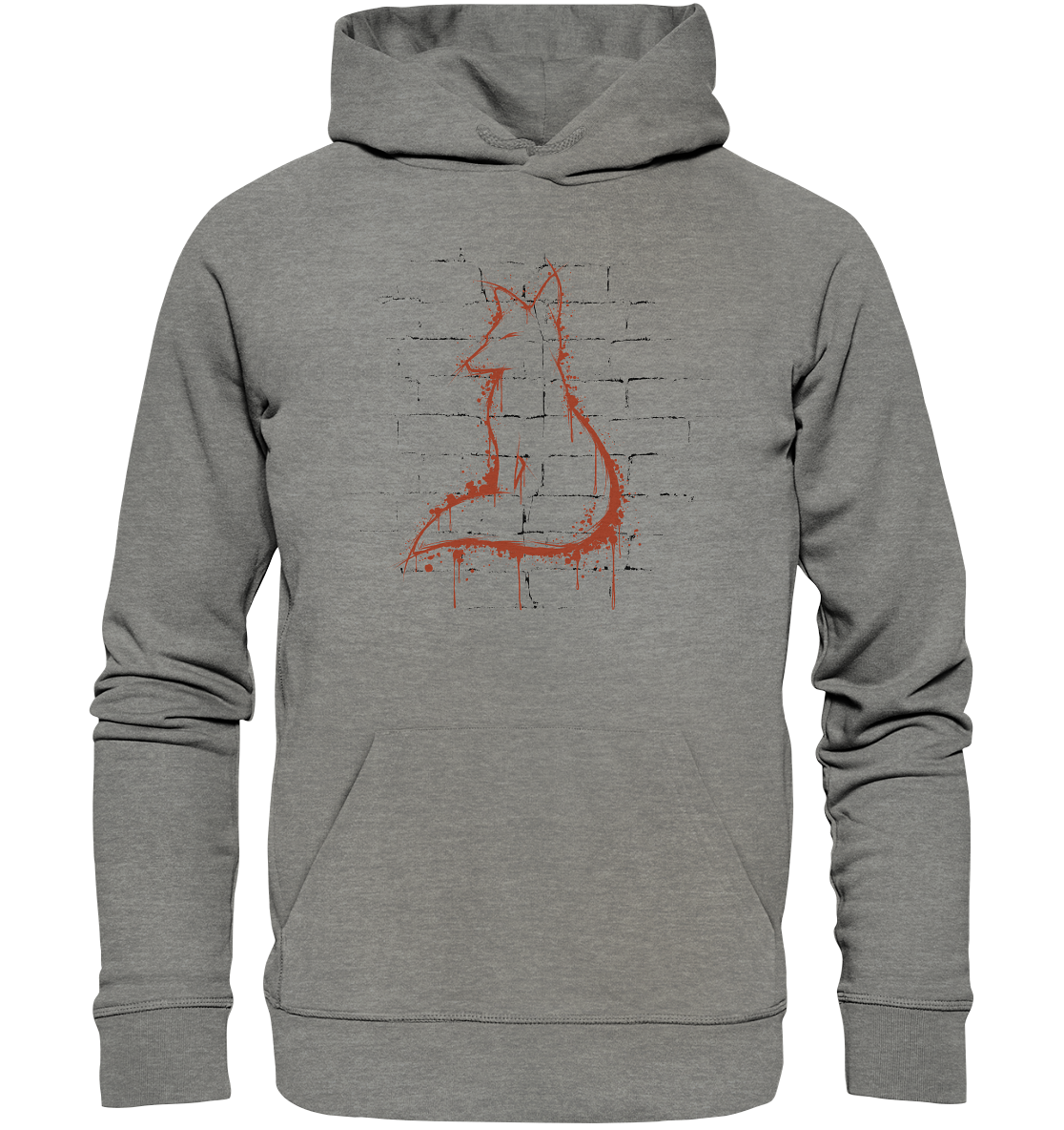 Street Art Fuchs Silhouette - Organic Hoodie