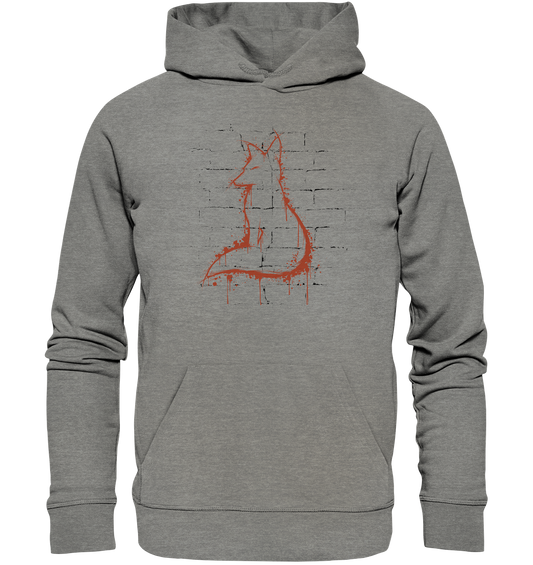 Street Art Fuchs Silhouette - Organic Hoodie