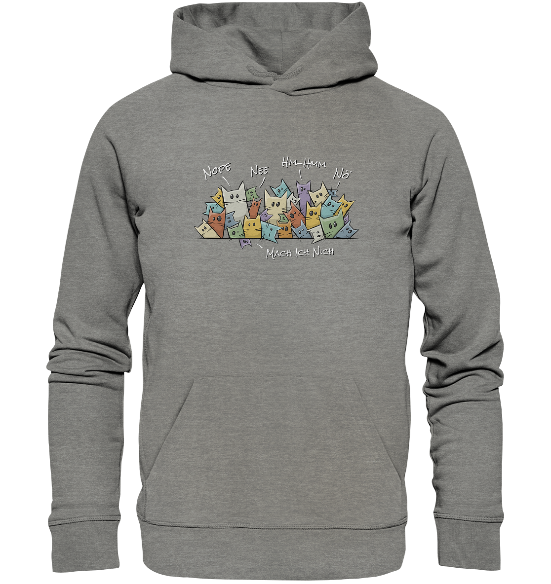 Nope, Nee, Nö Katzen - Organic Hoodie