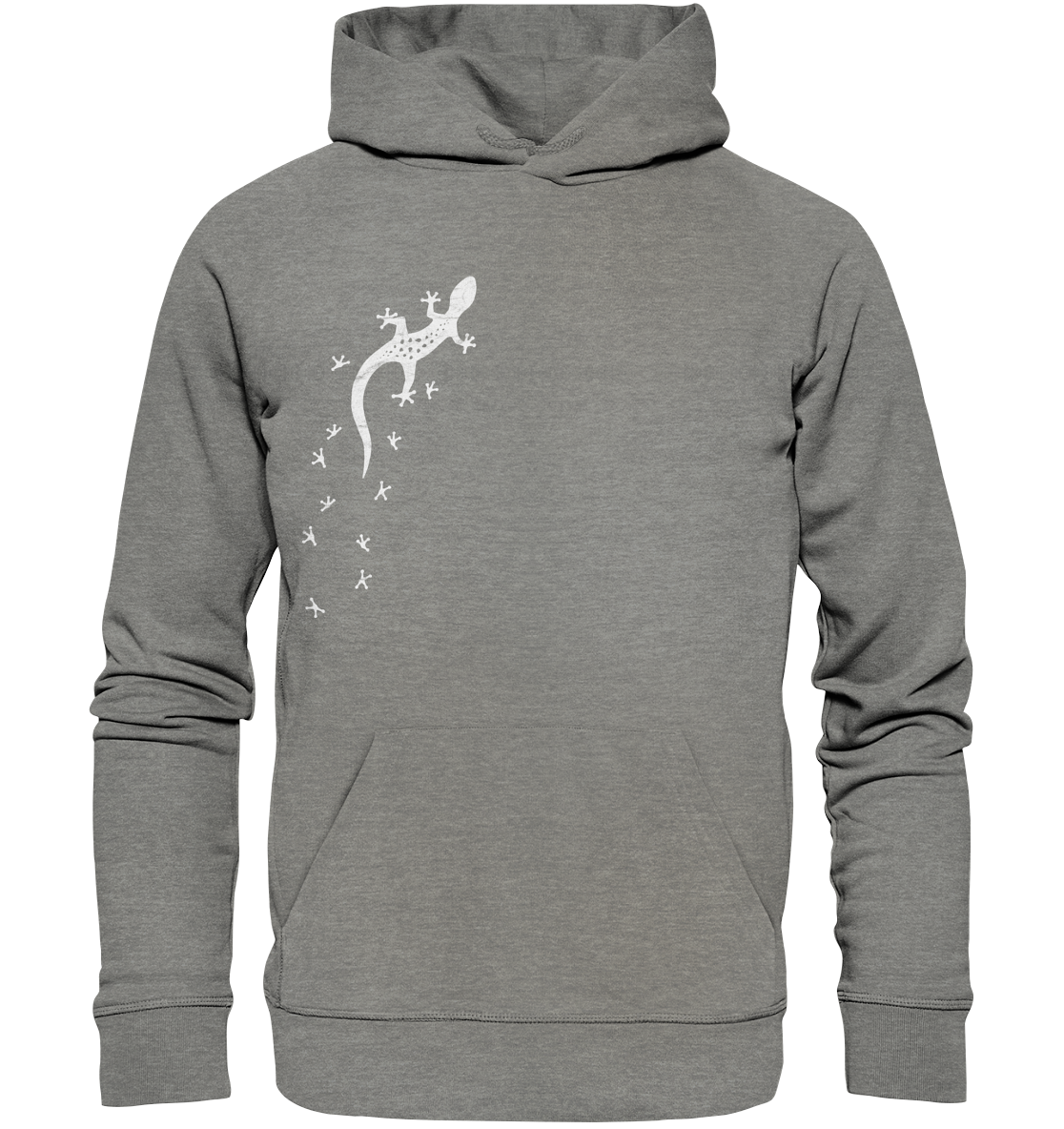 Gecko Eidechse Silhouette hell - Organic Hoodie