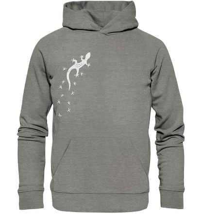 Gecko Eidechse Silhouette hell - Organic Hoodie