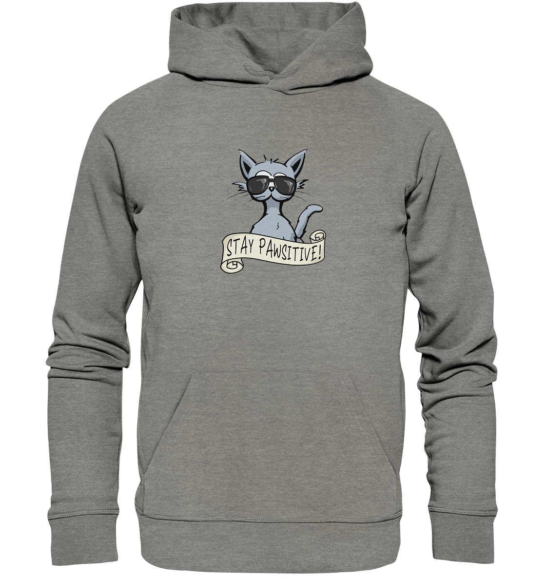 Stay Pawsitive Bleib lässig Hipster Katze - Organic Hoodie