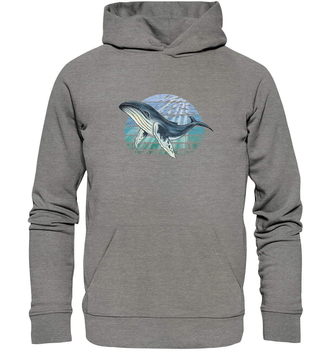 Retro Unterwasser Buckelwal - Organic Hoodie
