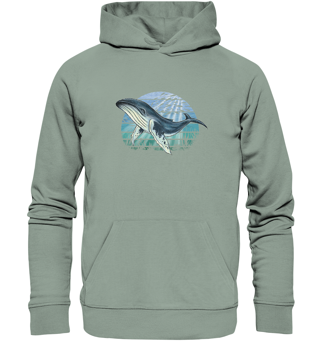 Retro Unterwasser Buckelwal - Organic Hoodie