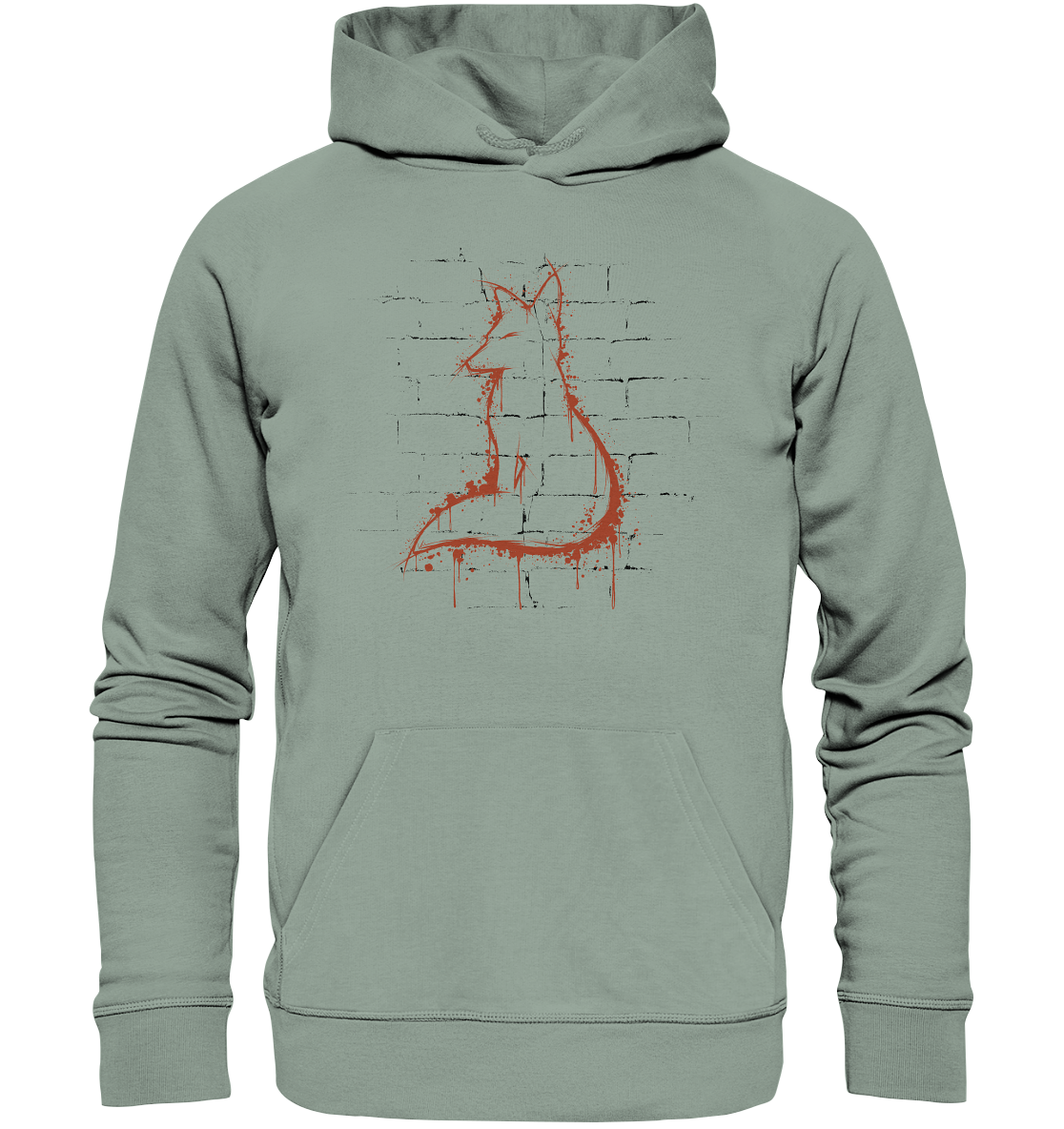 Street Art Fuchs Silhouette - Organic Hoodie