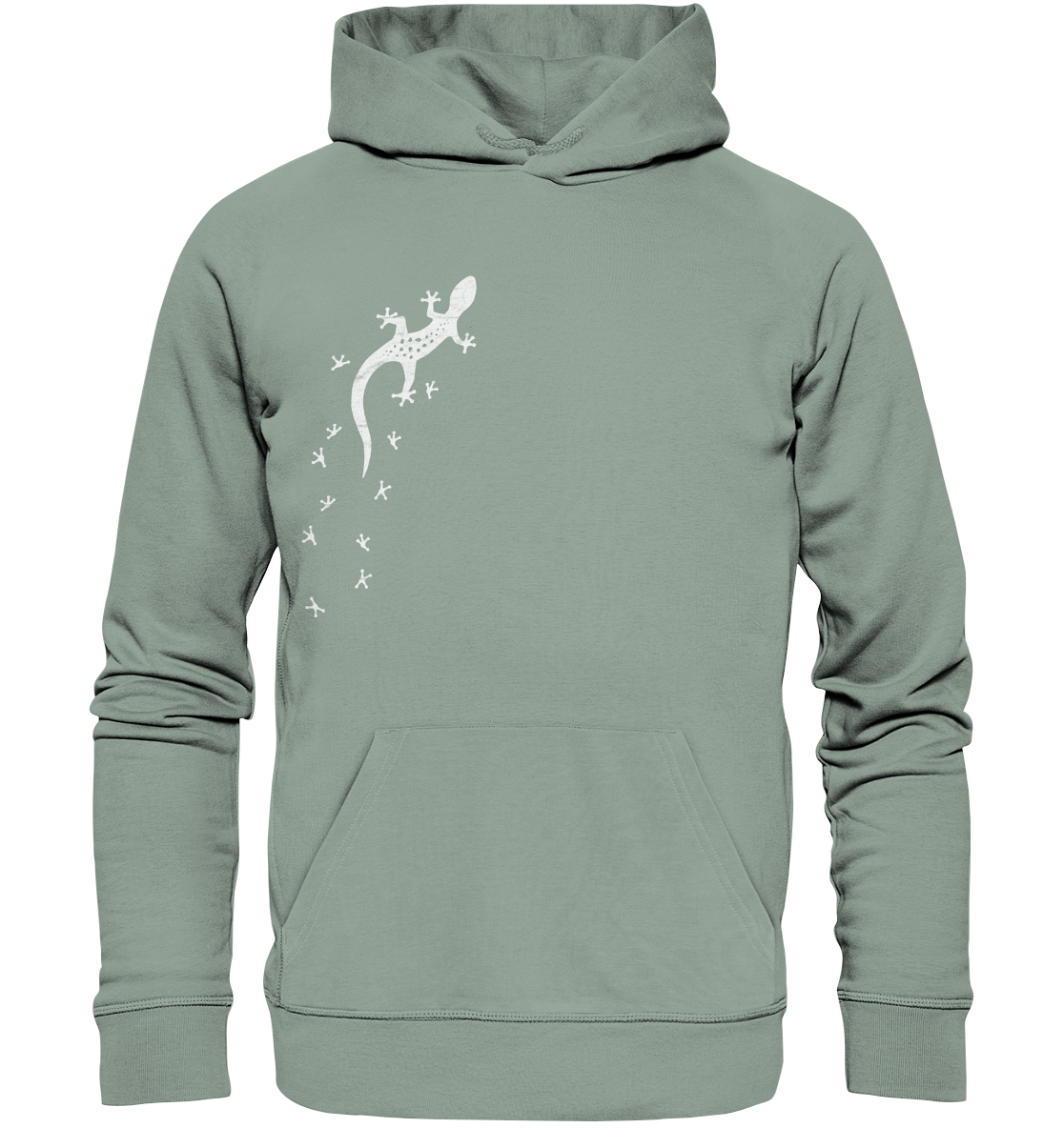 Gecko Eidechse Silhouette hell - Organic Hoodie