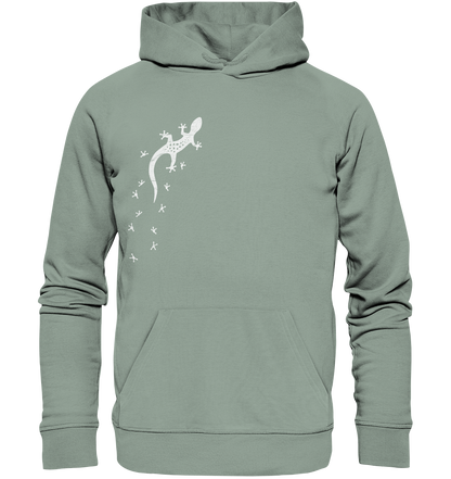Gecko Eidechse Silhouette hell - Organic Hoodie