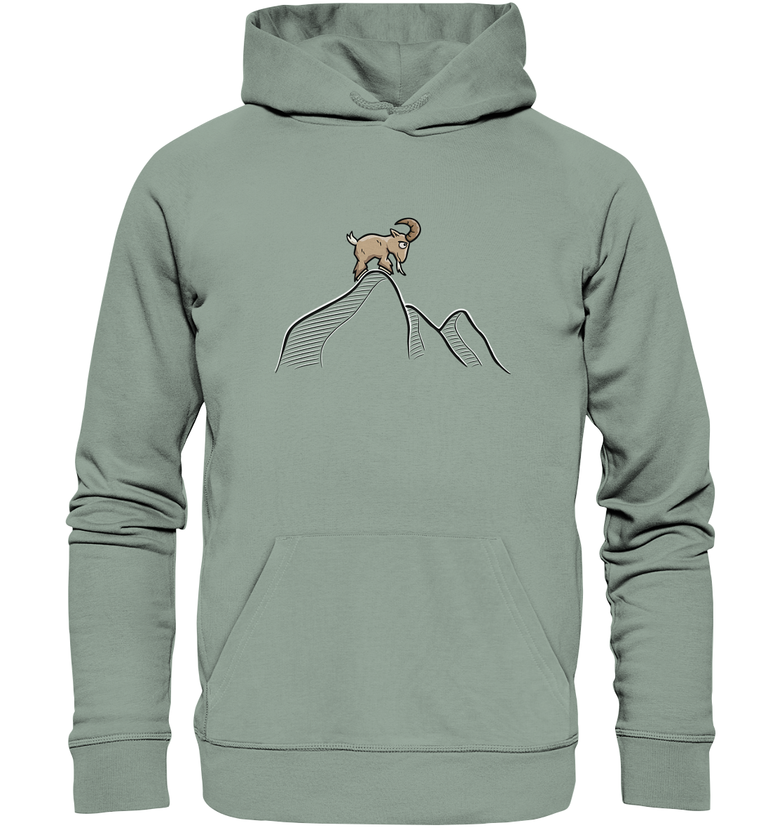 Ziegenbock in den Bergen - Organic Hoodie