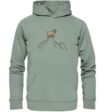 Ziegenbock in den Bergen - Organic Hoodie