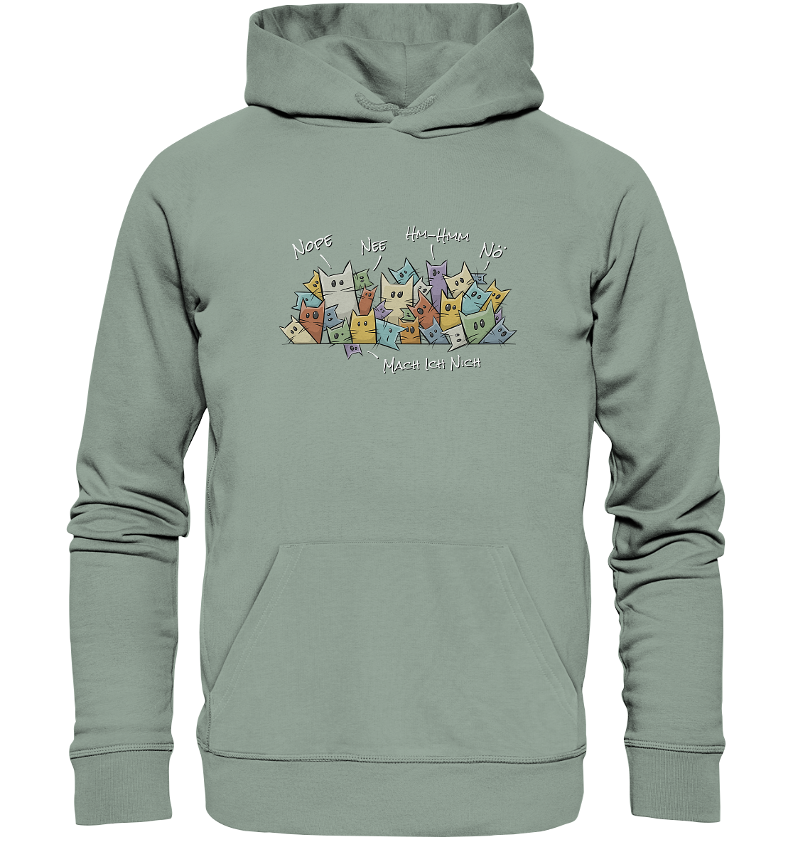 Nope, Nee, Nö Katzen - Organic Hoodie