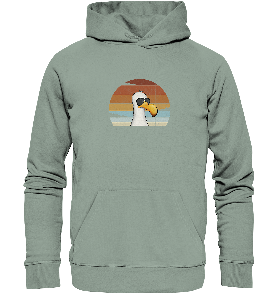 Cool lässige Retro Möwe - Organic Hoodie