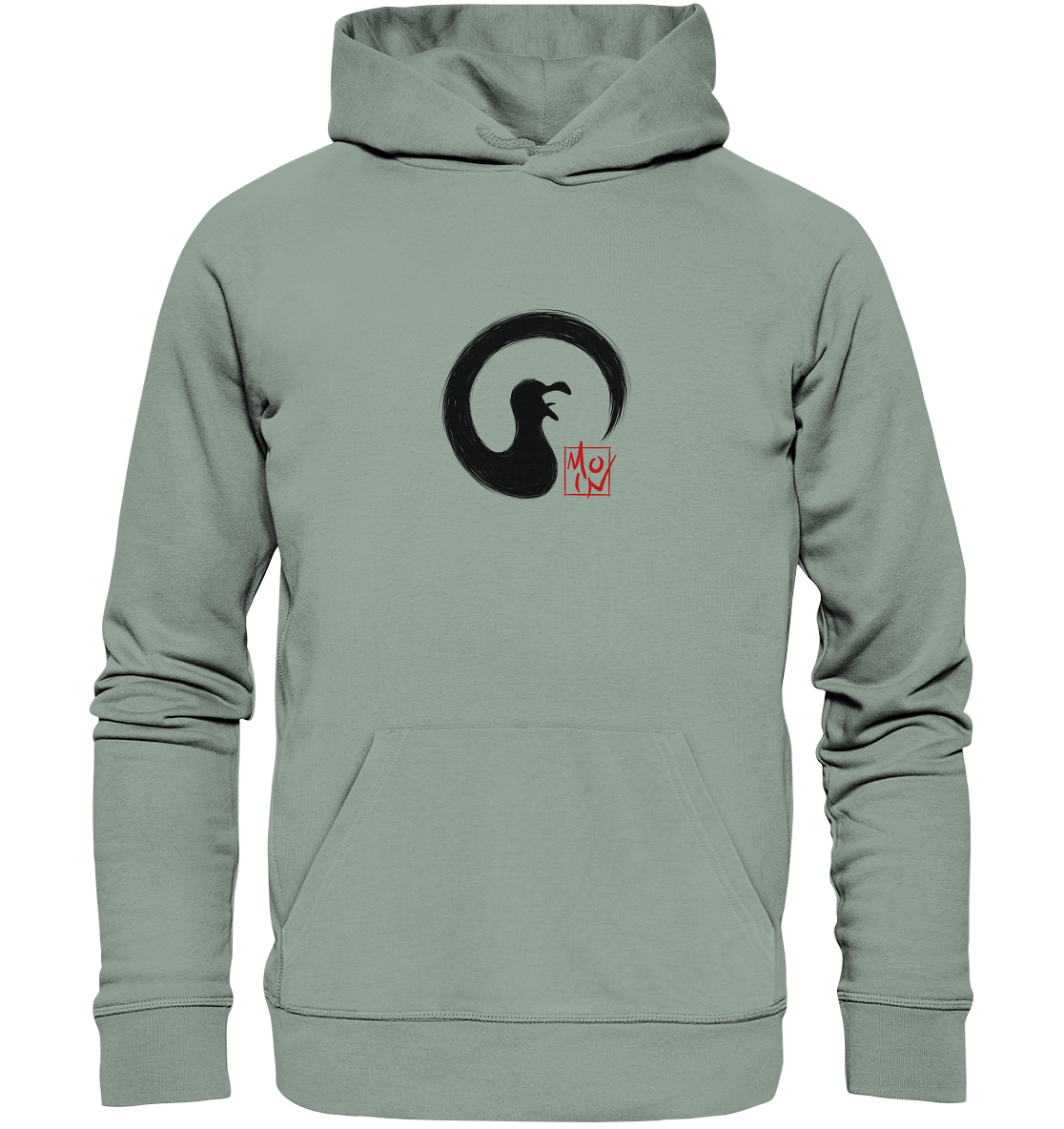 Moin kreischende japanische Enso Möwe - Organic Hoodie