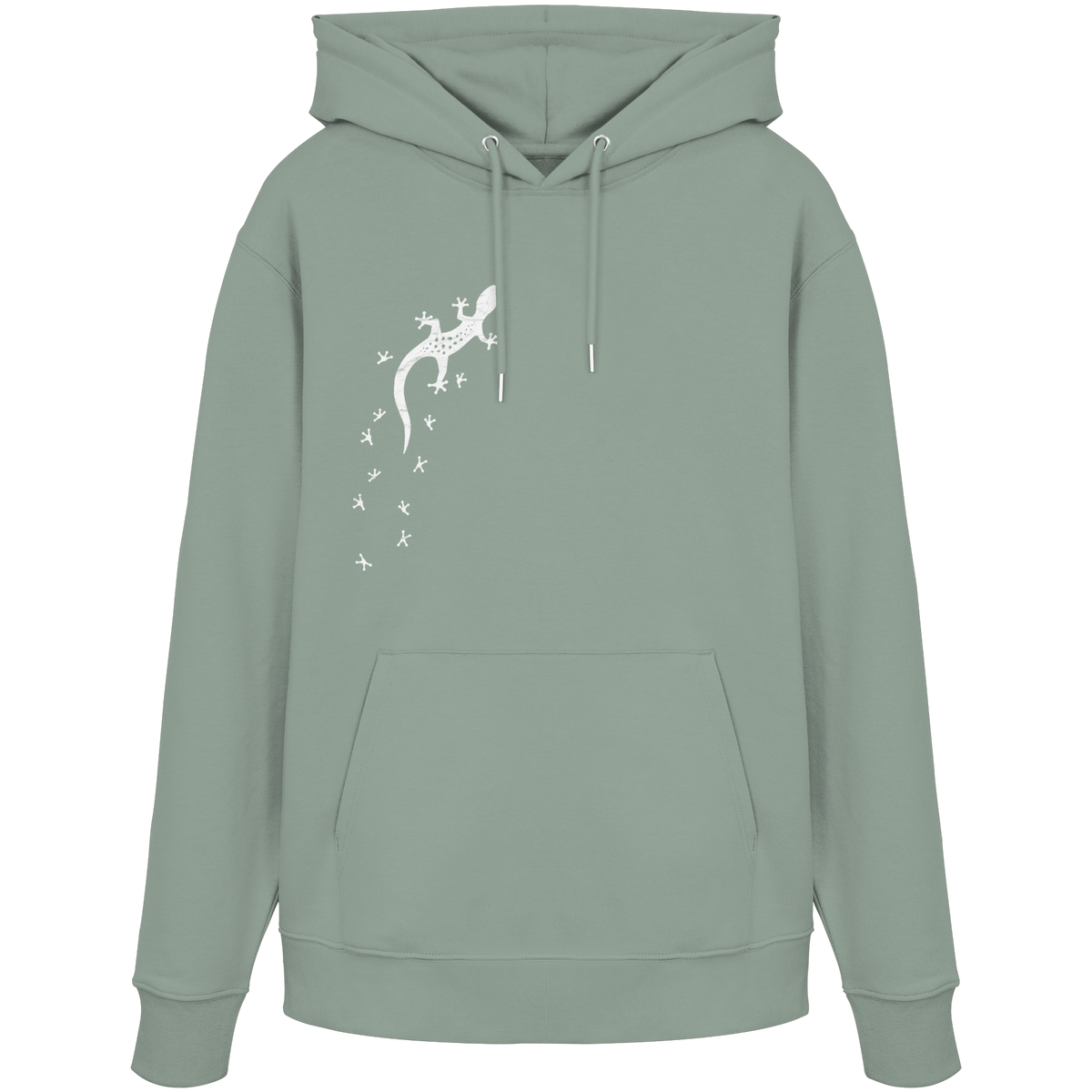 Gecko Eidechse Silhouette hell - Organic Hoodie