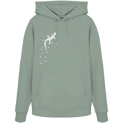Gecko Eidechse Silhouette hell - Organic Hoodie