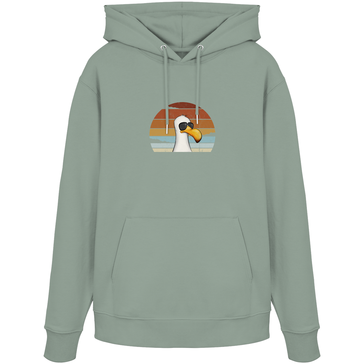Cool lässige Retro Möwe - Organic Hoodie