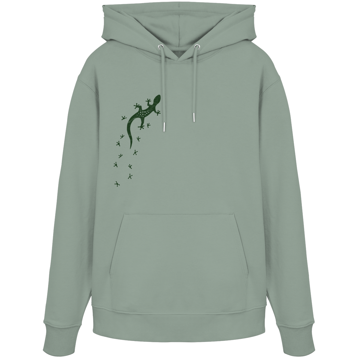 Gecko Eidechse Silhouette dunkel - Organic Hoodie