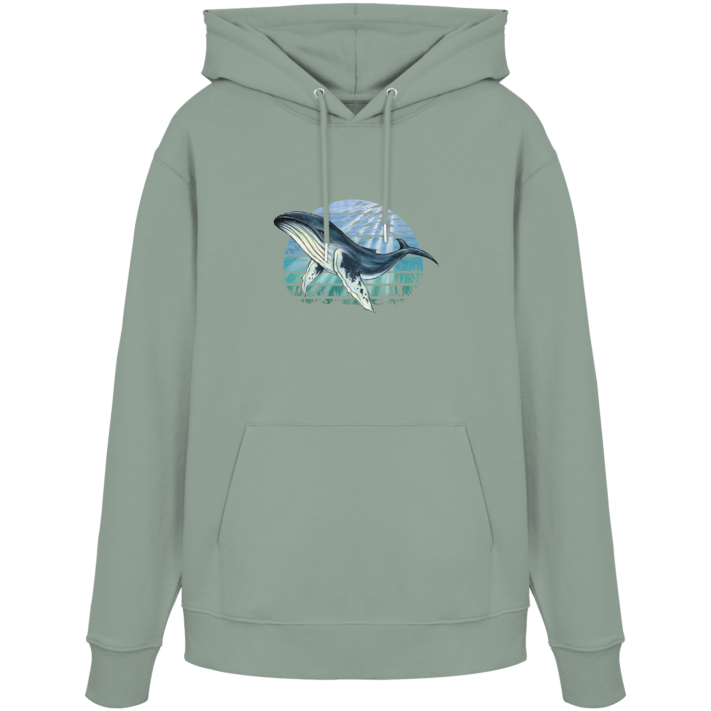 Retro Unterwasser Buckelwal - Organic Hoodie