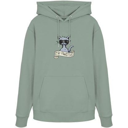 Stay Pawsitive Bleib lässig Hipster Katze - Organic Hoodie