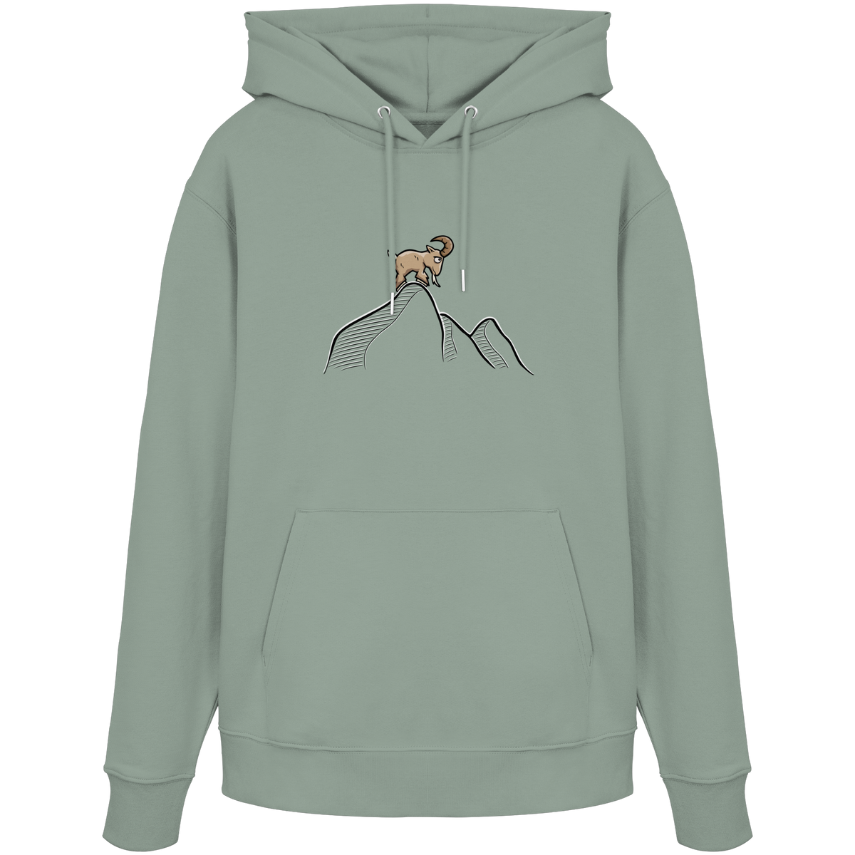 Ziegenbock in den Bergen - Organic Hoodie