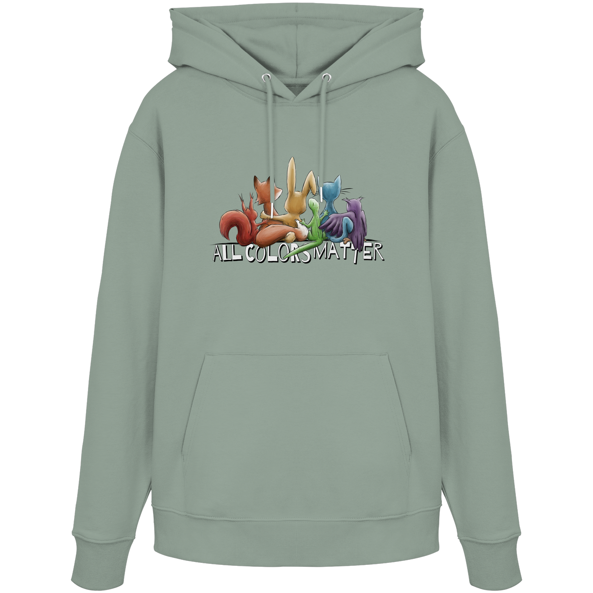 All Colors Matter! Regenbogen Tiere für Vielfalt - Organic Hoodie