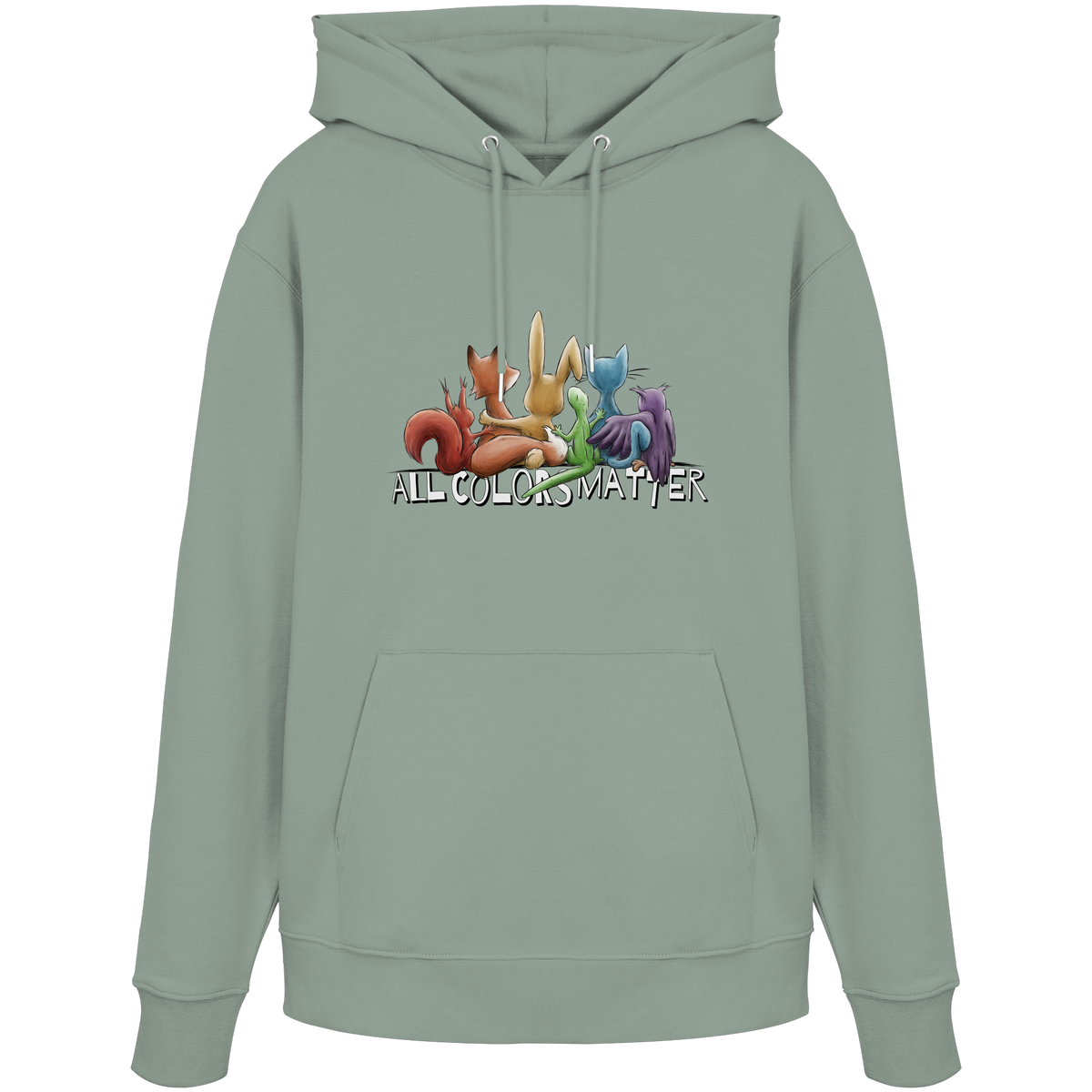 All Colors Matter! Regenbogen Tiere für Vielfalt - Organic Hoodie