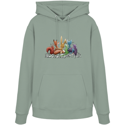 All Colors Matter! Regenbogen Tiere für Vielfalt - Organic Hoodie