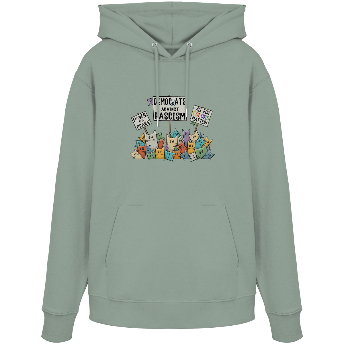 Demo-Katzen gegen Faschismus und für Vielfalt - Organic Hoodie
