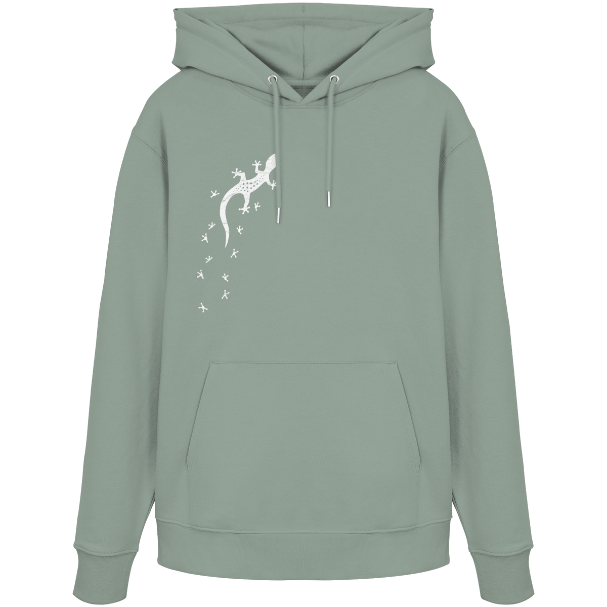 Gecko Eidechse Silhouette hell - Organic Hoodie