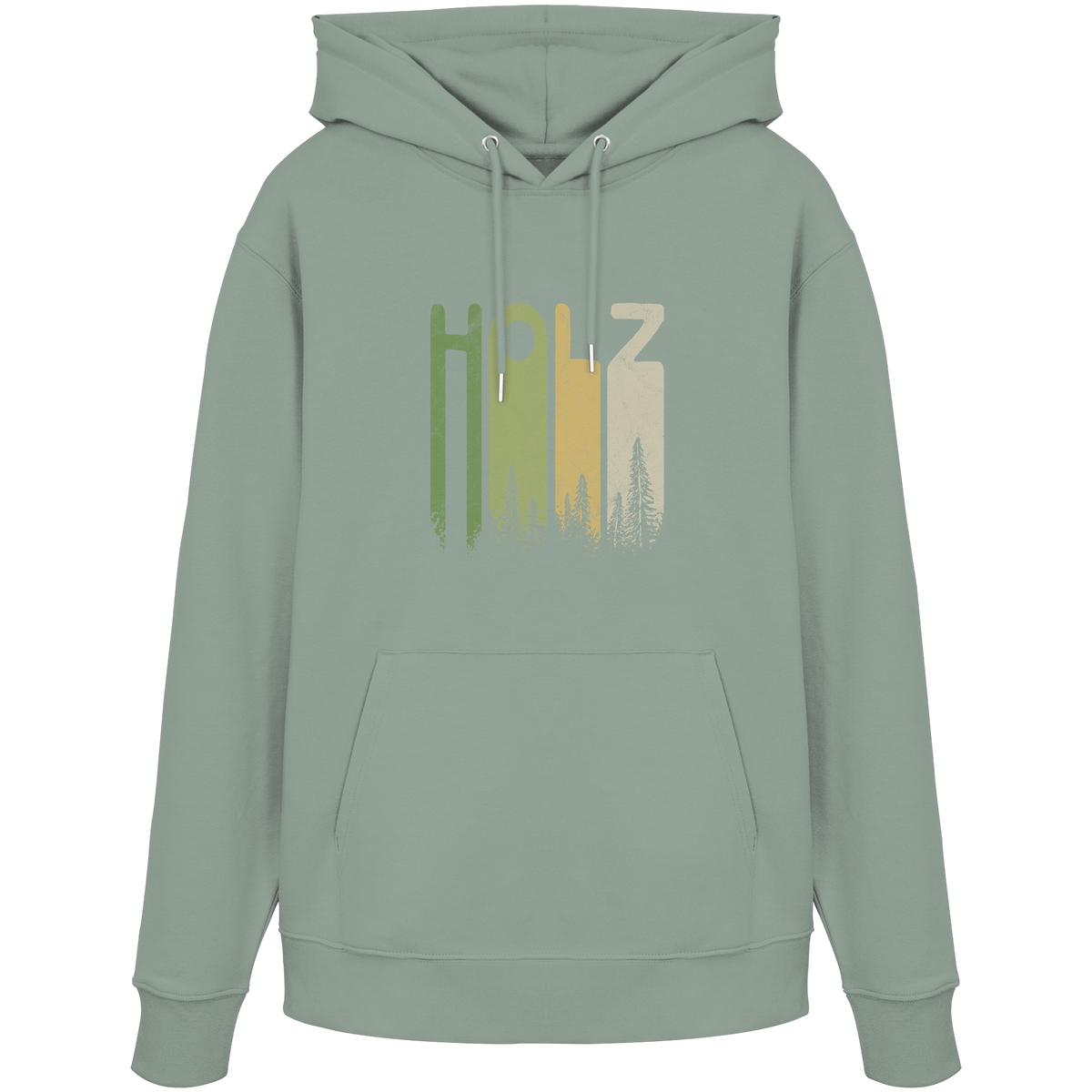 Holz Retro Wald Schriftzug - Organic Hoodie