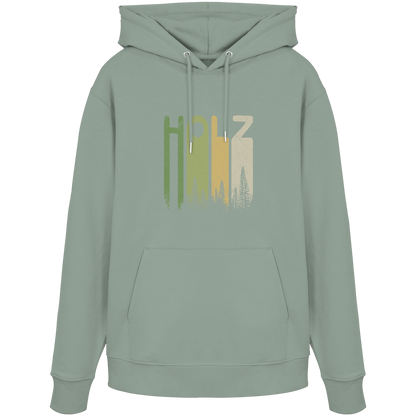 Holz Retro Wald Schriftzug - Organic Hoodie