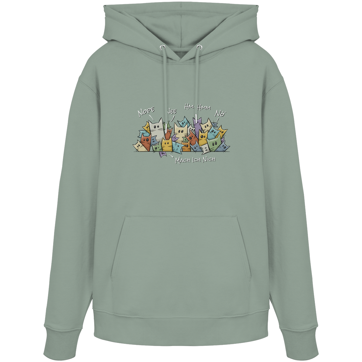 Nope, Nee, Nö Katzen - Organic Hoodie
