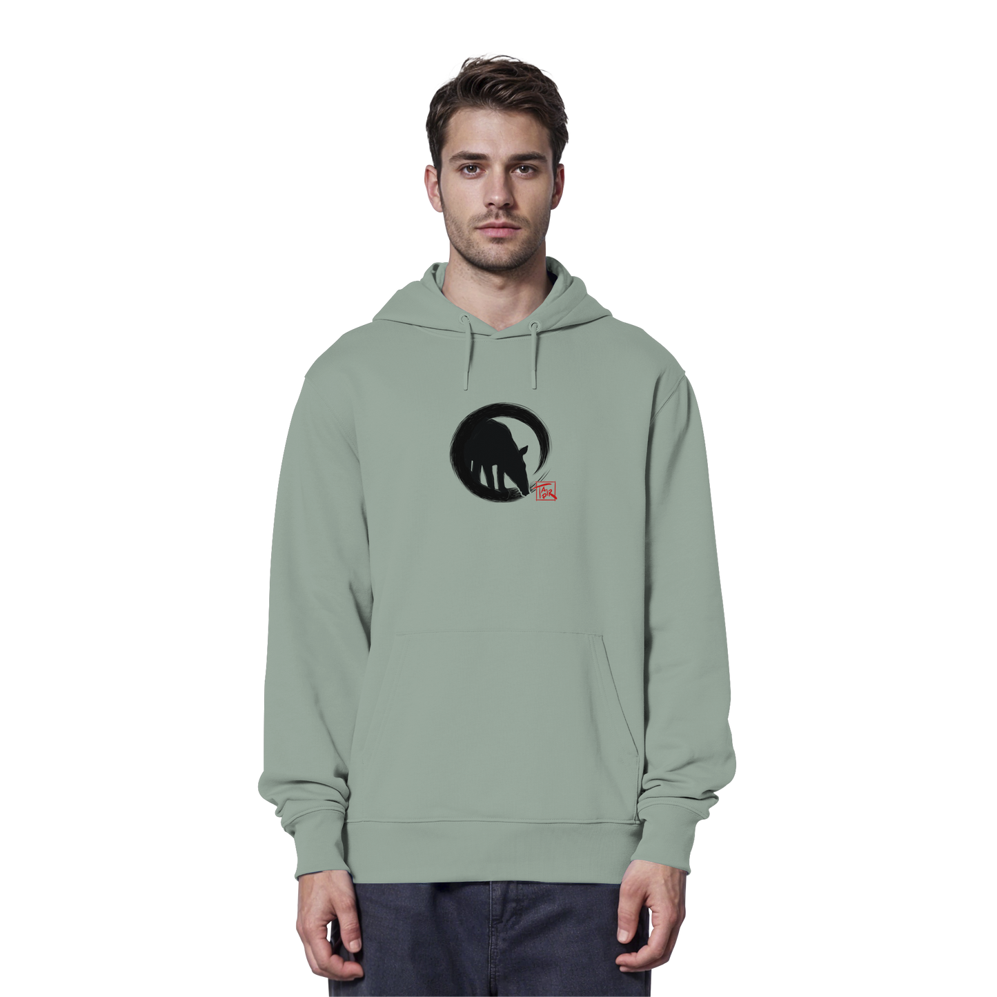 Zen Tapir im japanischen Enso Kreis - Organic Hoodie