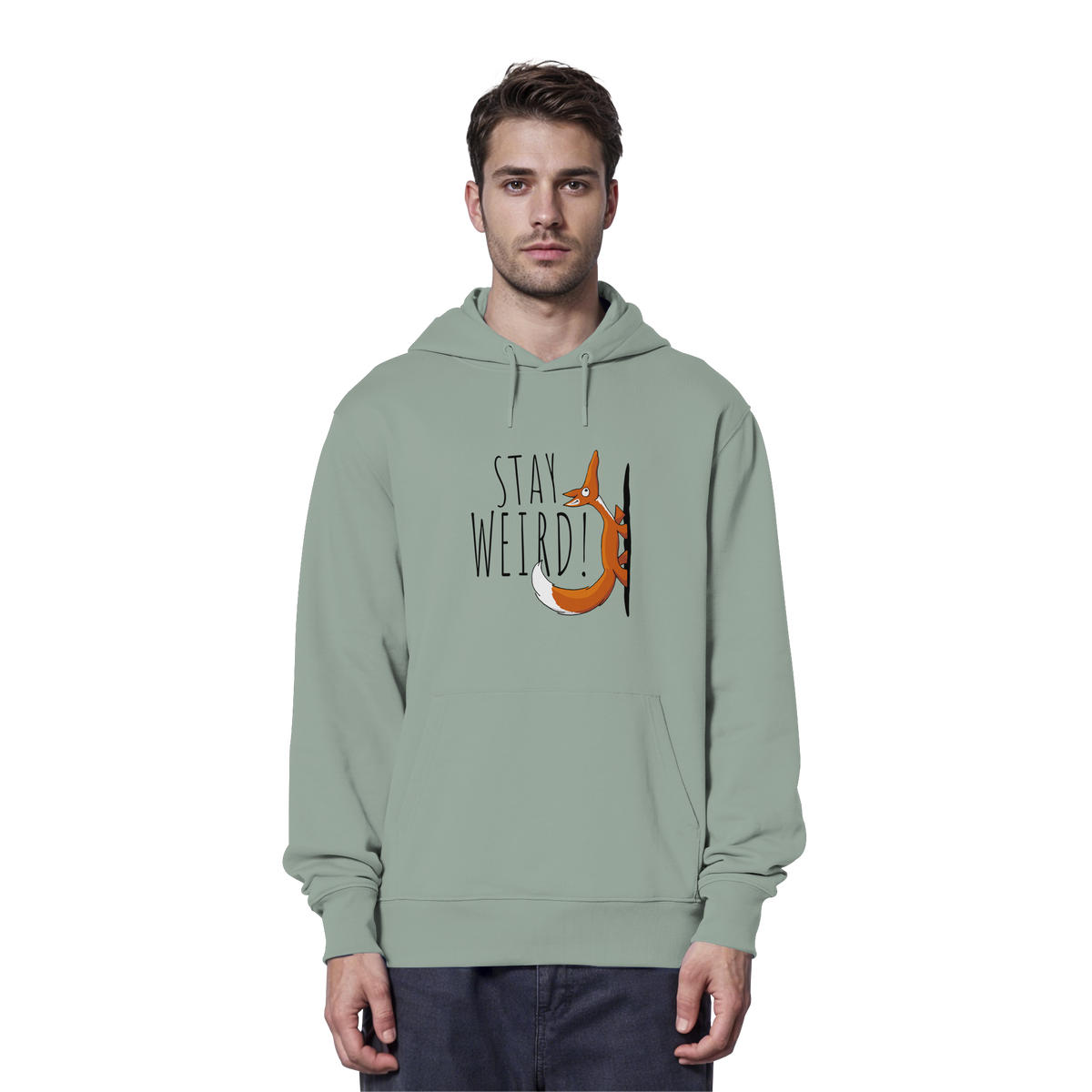 Stay Weird! Schräger Fuchs - Organic Hoodie