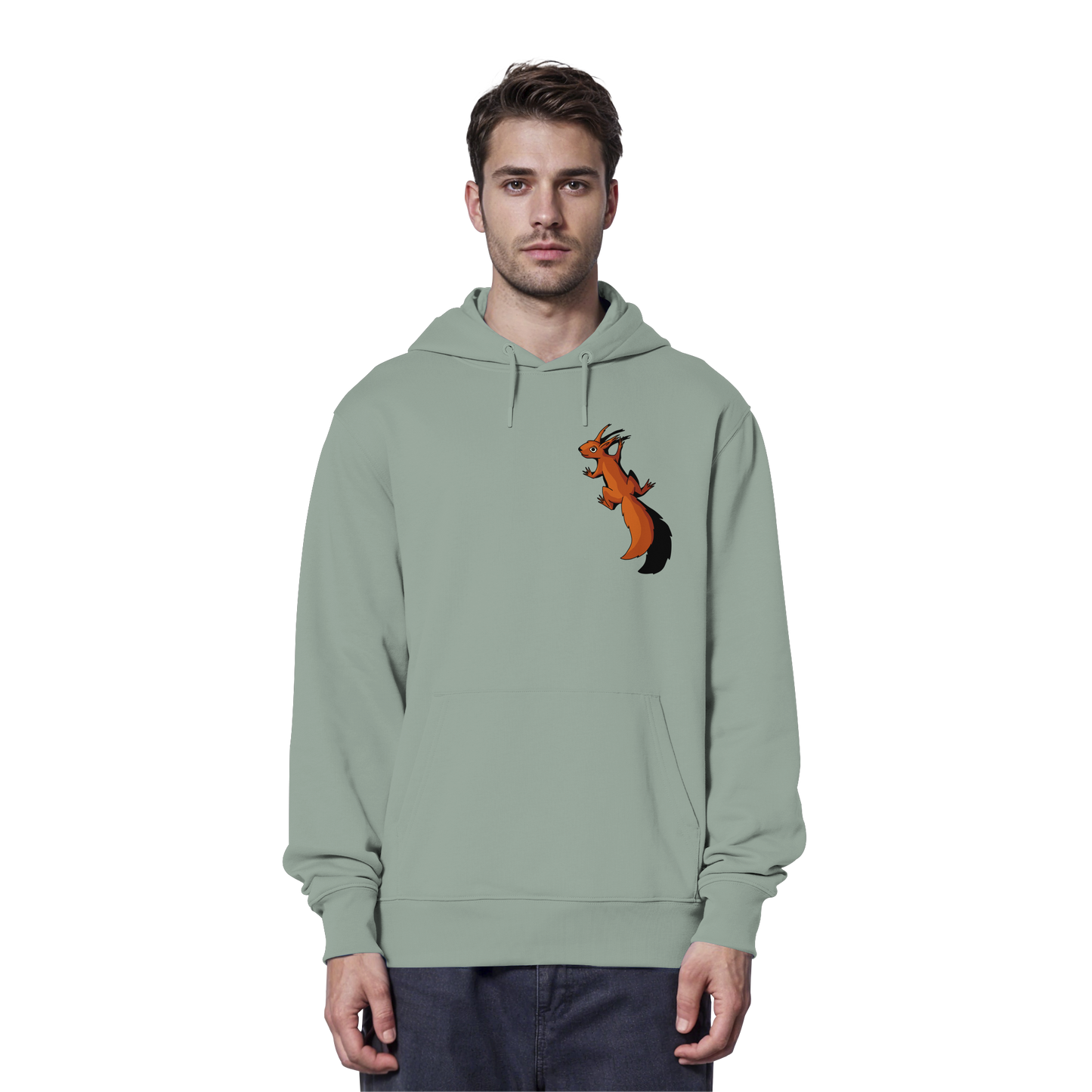 Süßes Eichhörnchen klettert - Organic Hoodie