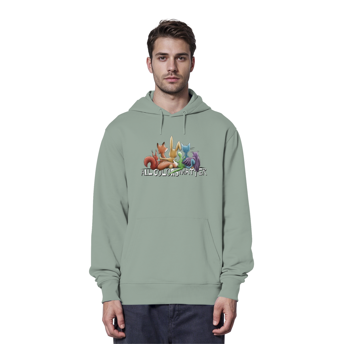 All Colors Matter! Regenbogen Tiere für Vielfalt - Organic Hoodie