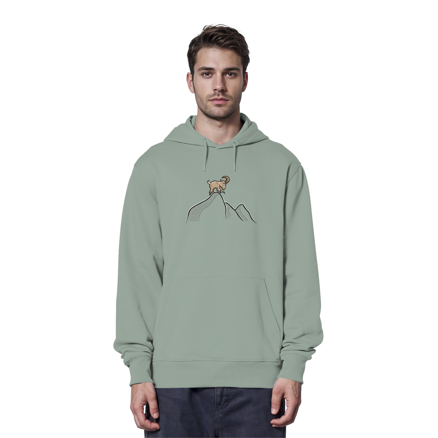 Ziegenbock in den Bergen - Organic Hoodie