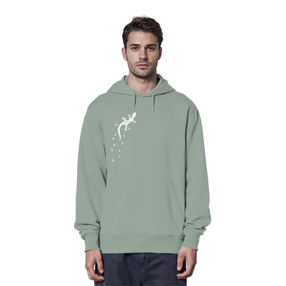 Gecko Eidechse Silhouette hell - Organic Hoodie