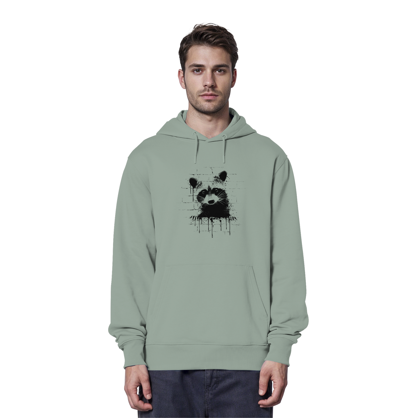 Funky Street Art Waschbär - Organic Hoodie