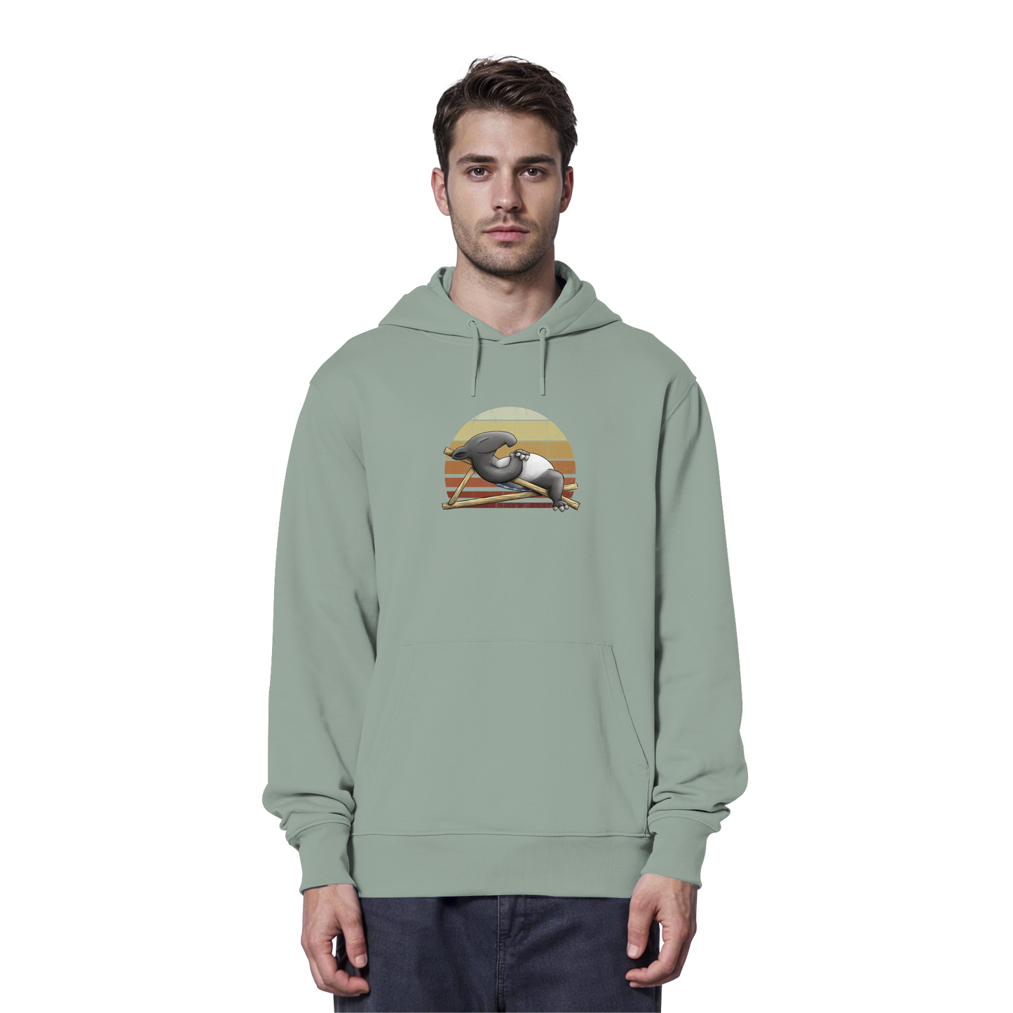 Lässiger Retro Sundown Tapir - Organic Hoodie