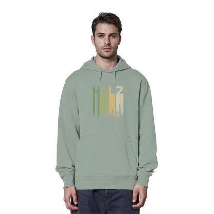 Holz Retro Wald Schriftzug - Organic Hoodie