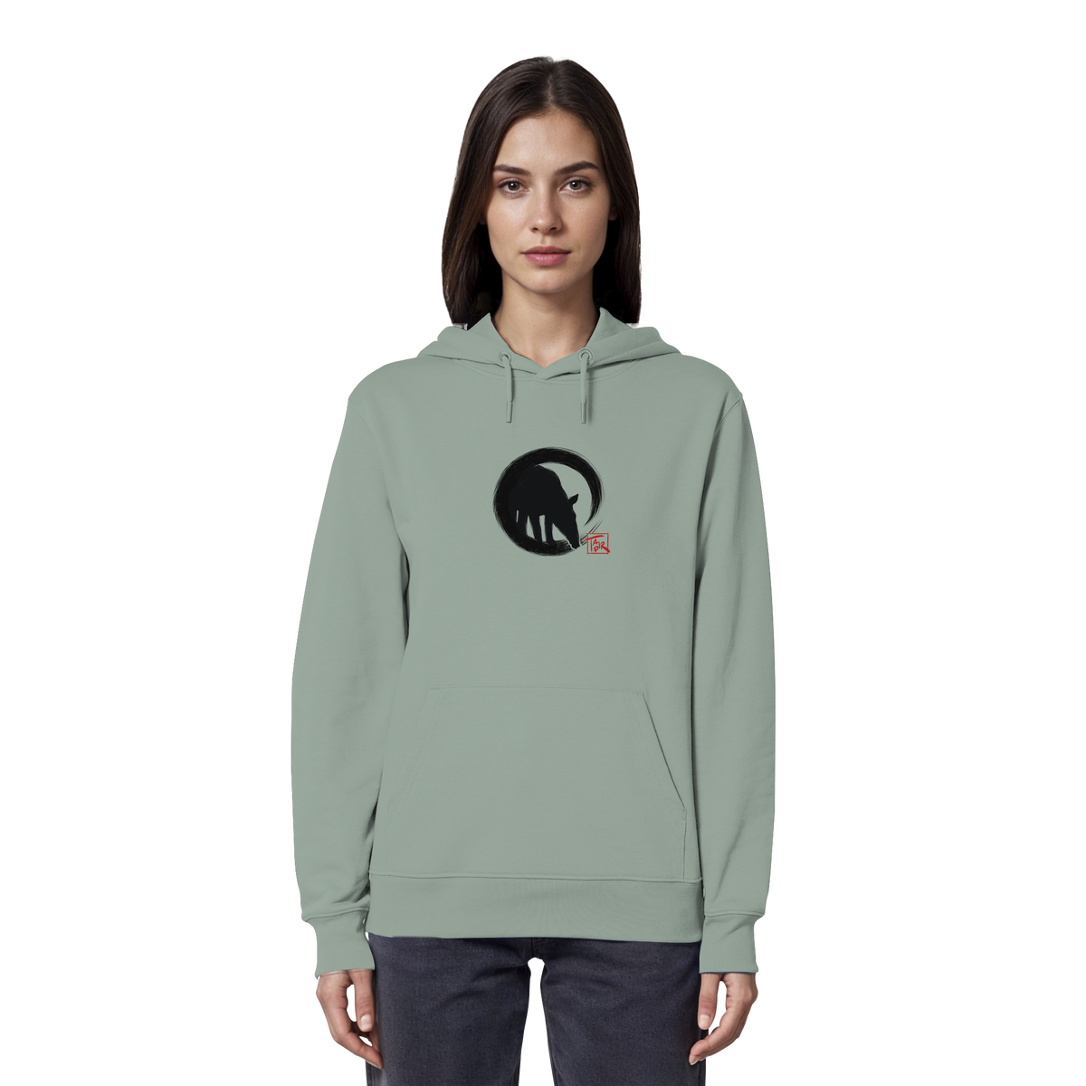 Zen Tapir im japanischen Enso Kreis - Organic Hoodie