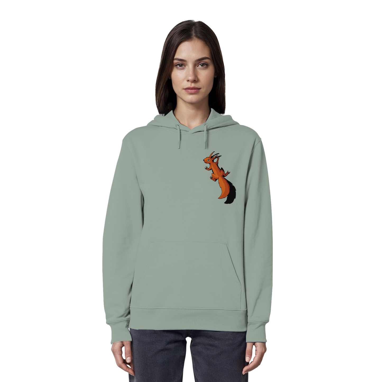 Süßes Eichhörnchen klettert - Organic Hoodie