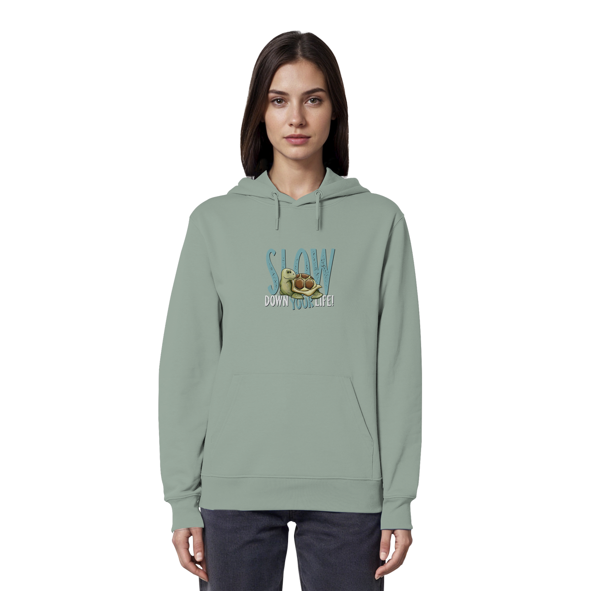 Slow Down Your Life Schildkröte - Organic Hoodie