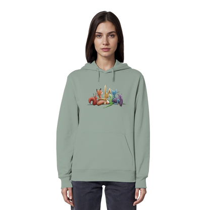 Regenbogen Tiere für Freundschaft, Toleranz und Vielfalt - Organic Hoodie