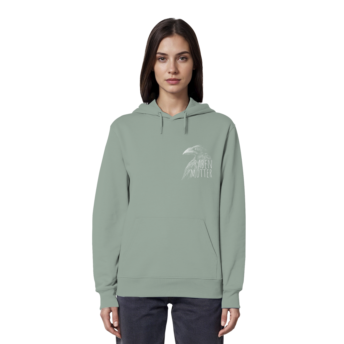 Rabenmutter schwarze Krähe Rabe - Organic Hoodie