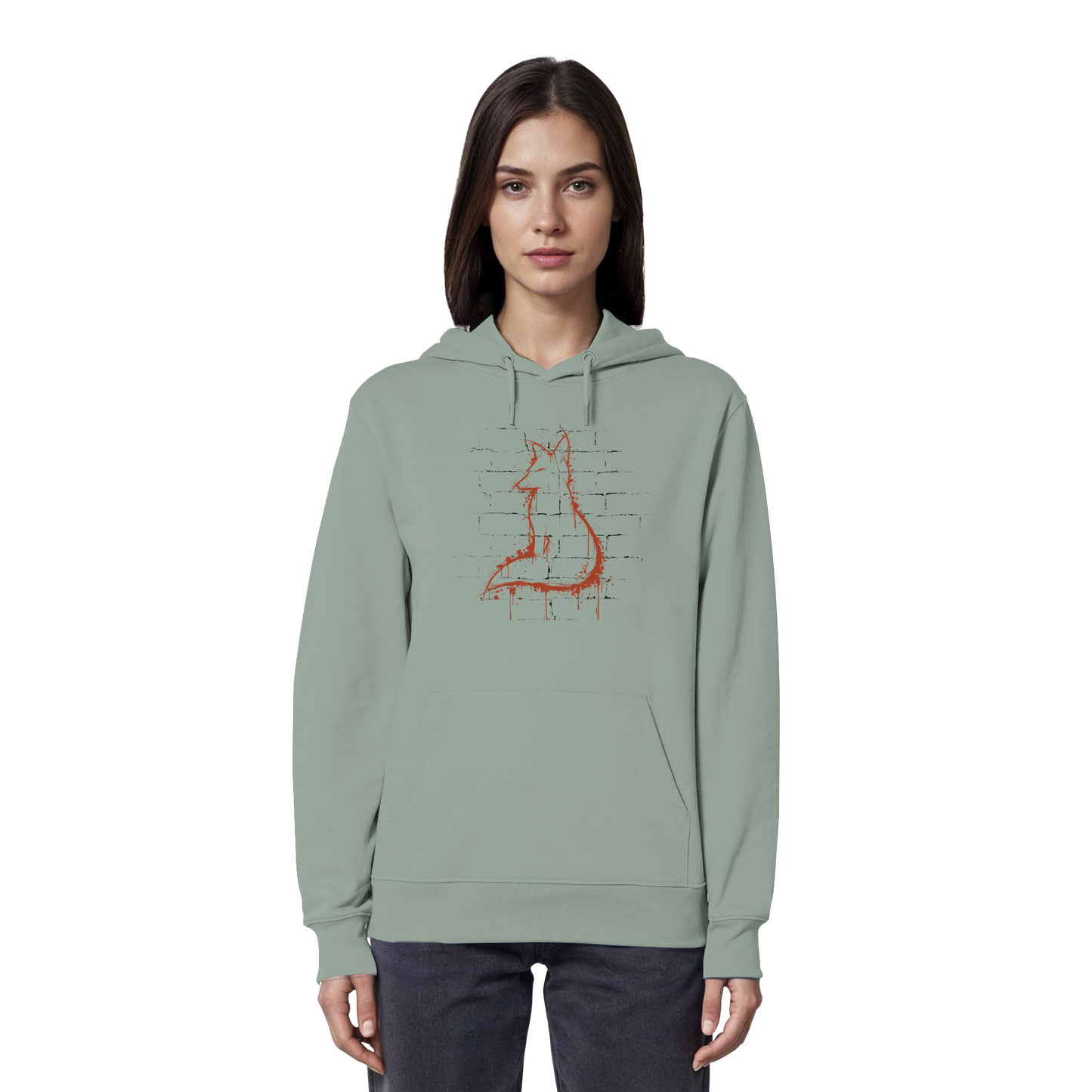 Street Art Fuchs Silhouette - Organic Hoodie