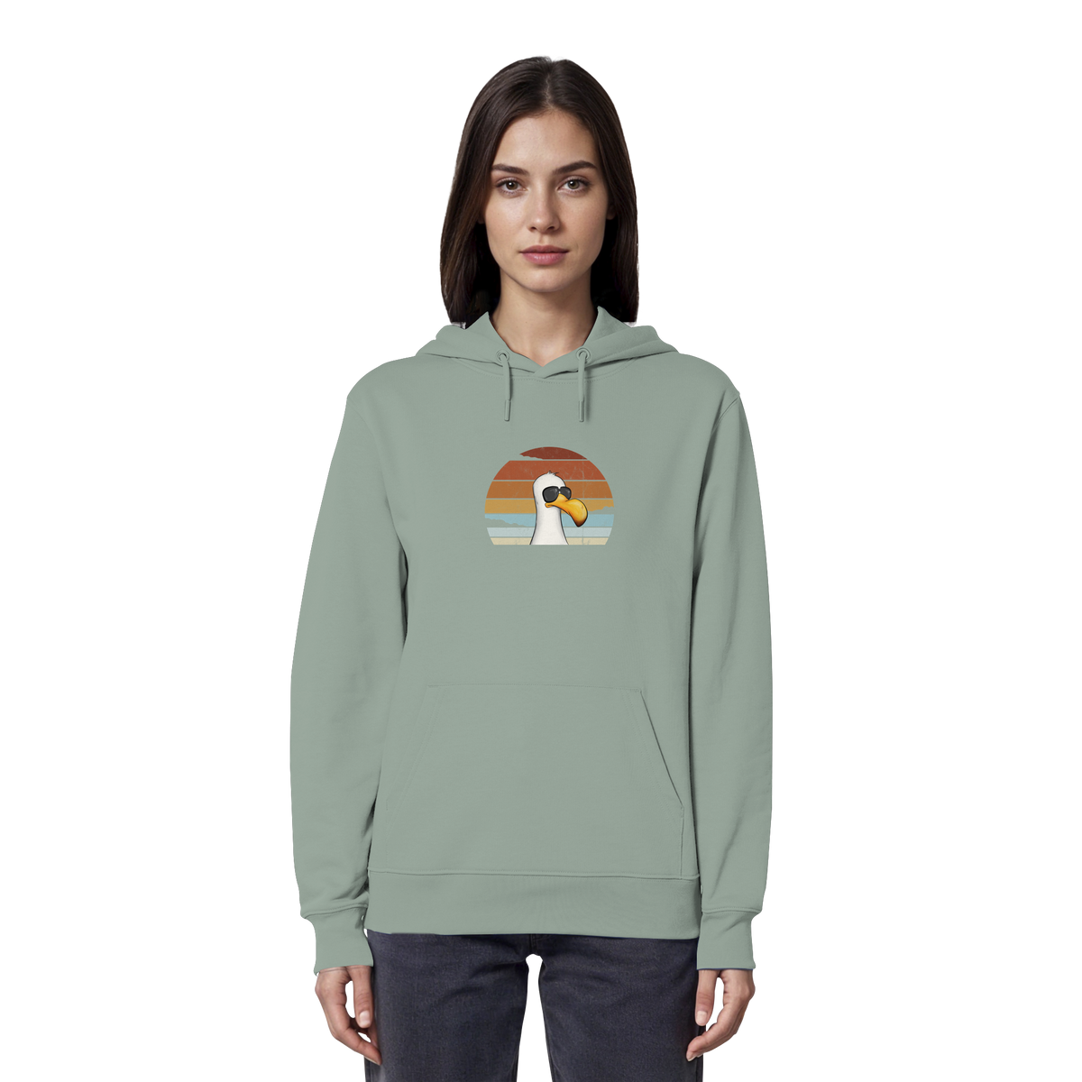 Cool lässige Retro Möwe - Organic Hoodie
